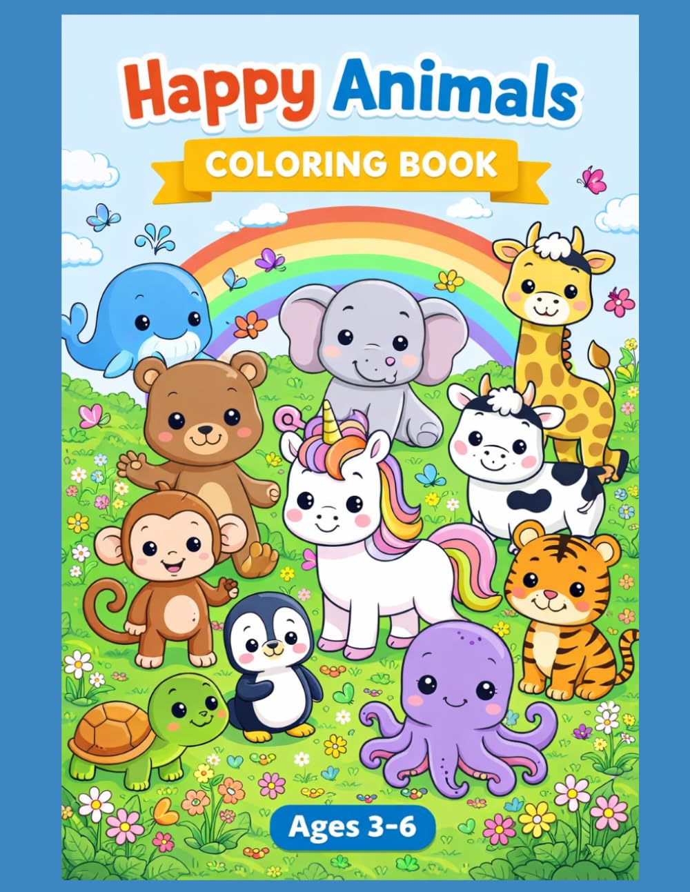 Happy Animals: Coloring book