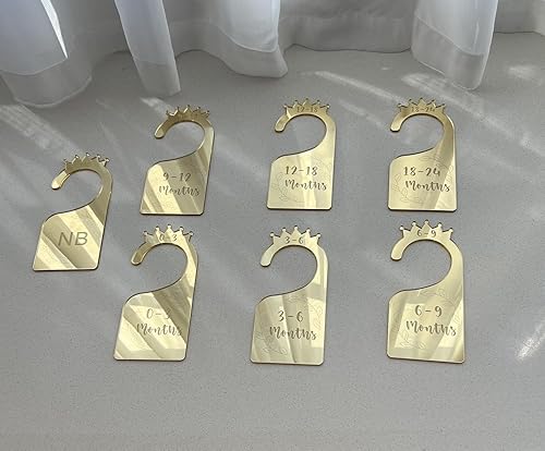 Vista 11 de Baby Closet Dividers,Set of 7 Acrylic Mirror Baby Clothes Organizers for Wardrobe Closet Home Nursery from Newborn to 24 Months