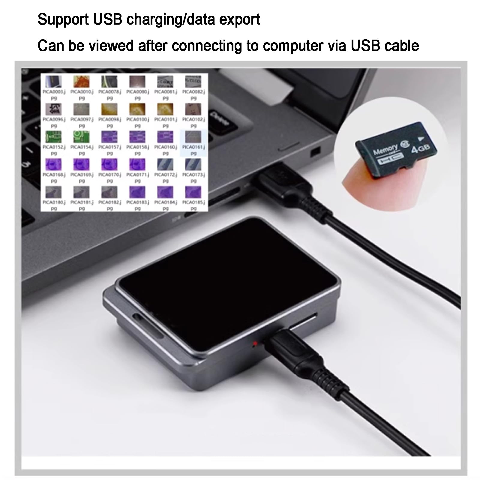 Mini Microscopio Inteligente, Microscopio Digital De Bolsillo, Lupa De 19x, con Luz LED Blanca/UV, Pantalla LCD De 2,4 Pulgadas, Compatible con Fotos, Conexión a PC, Recargable