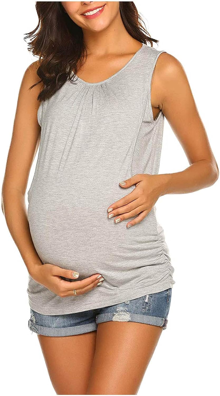 TARIENDY Women Maternity Blouse Pregnant Short Sleeve Tshirt V Neck Tunic Top Comfy Soft Pullover at  Women’s Clothing store