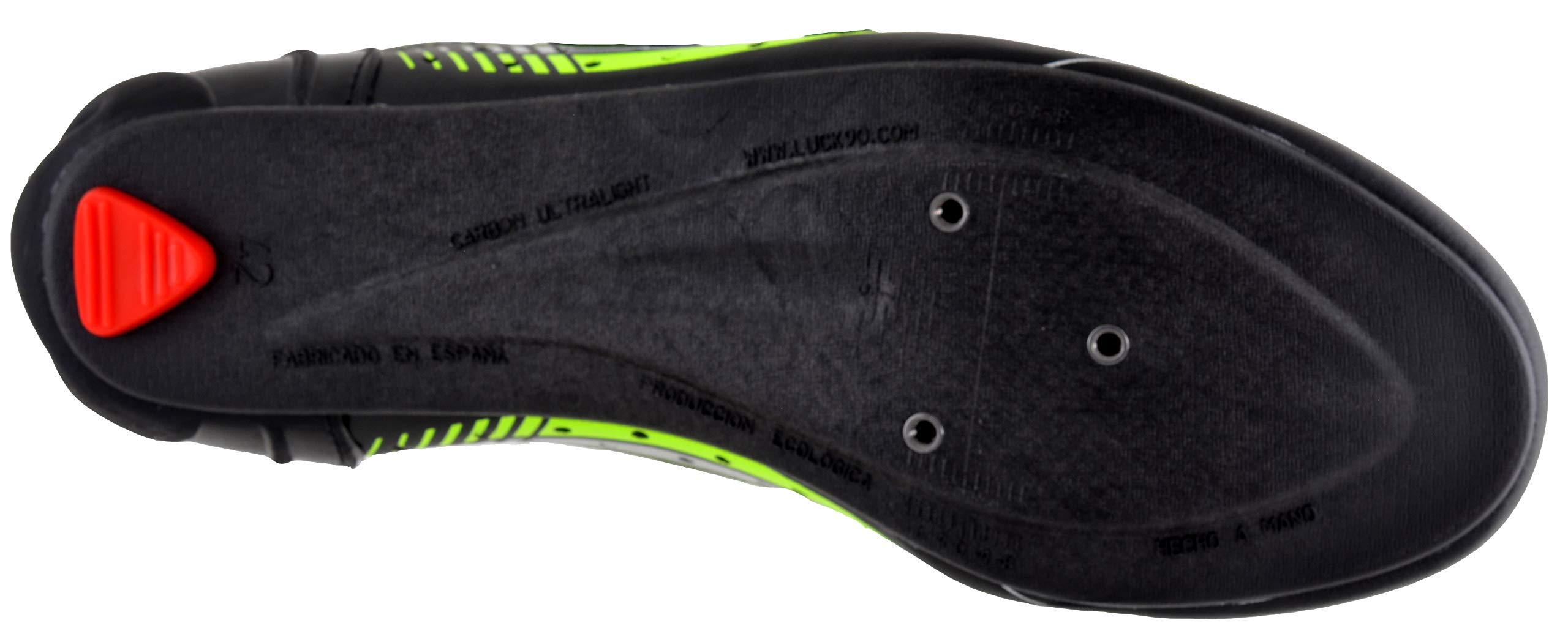 LUCK Zapatilla de Ciclismo Mega, para Carretera, con Suela de Carbono y Triple Tira de Velcro.