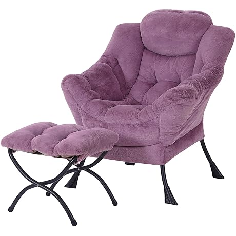 Cozy Sanctuary: Plush Purple Accent Chairs Set of 2