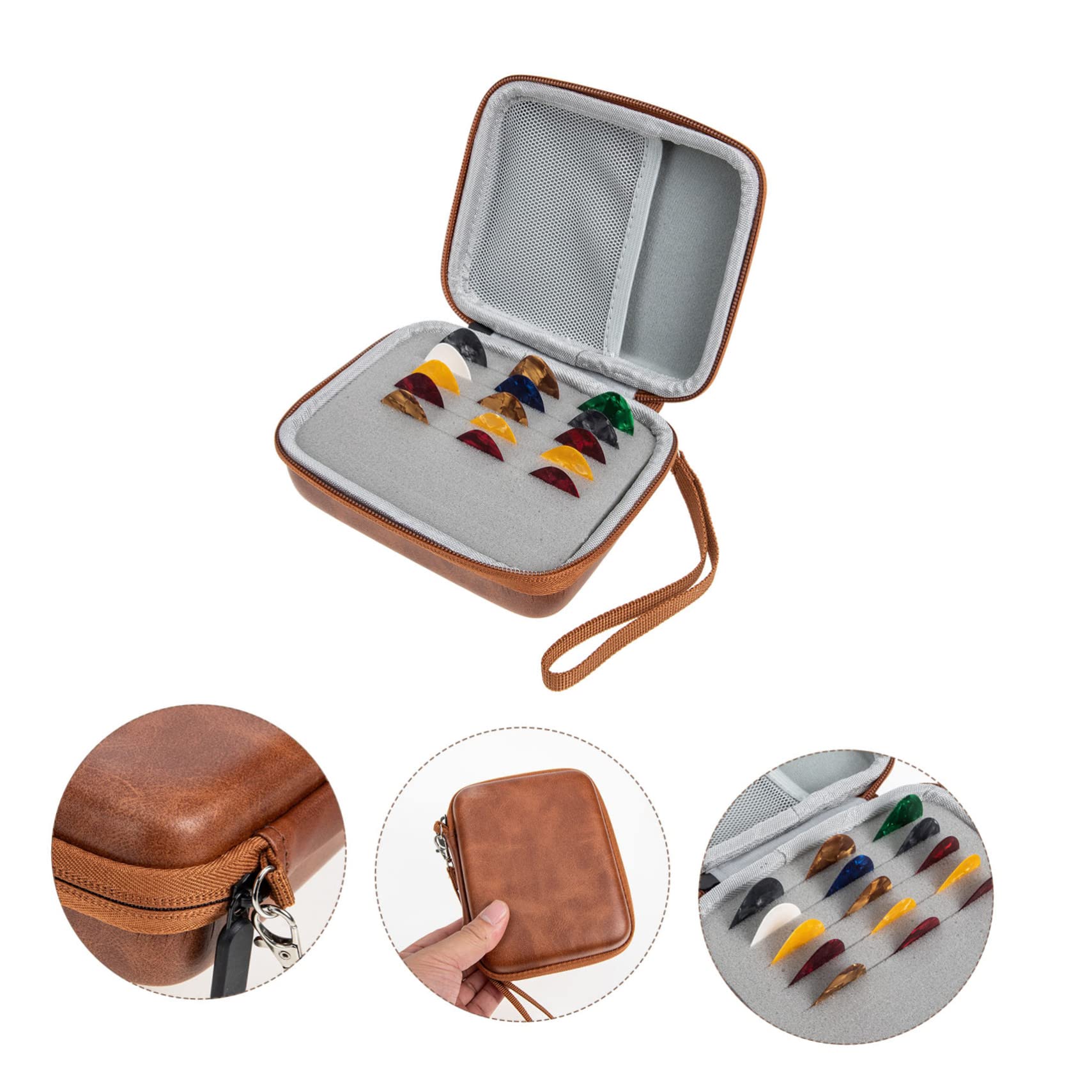 HEMOTON 3 Set Di Plettri Per Chitarra Elettrica Acustica Folk Robusti Con Porta Plettro