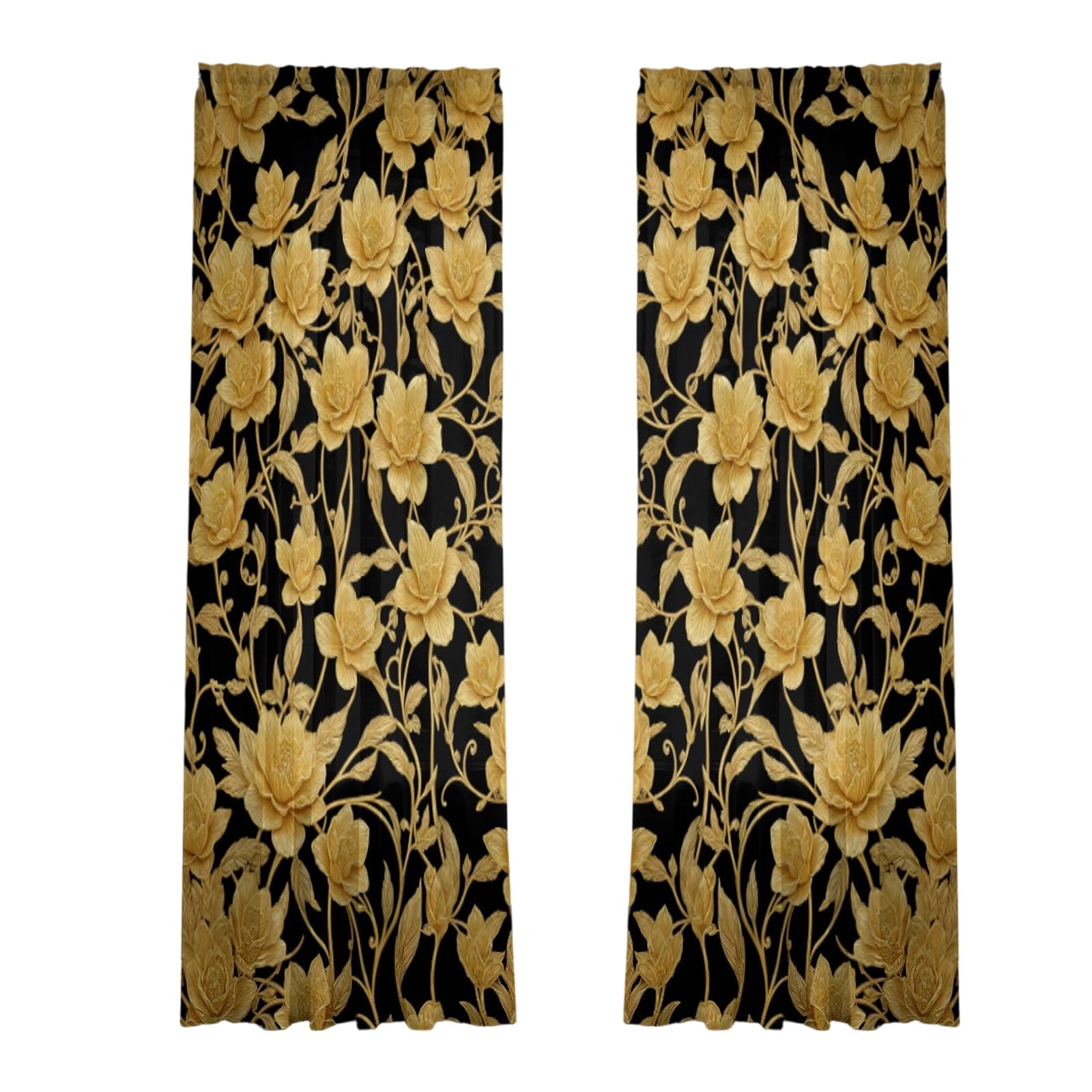 Elnwnnkc Pattern Window Curtain Polyester Sheer Panel with Rod Pocket for Living Room Bedroom Sheer Privacy Window Screen