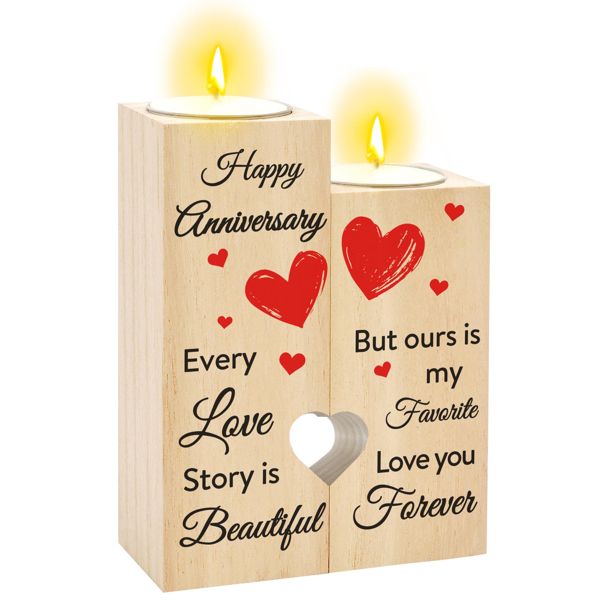 Anniversary Wedding Gifts for Women Men - Anniversary Candle Holder Gifts for Wife Girlfriend Husband Boyfriend Her Him 1st 3 Year 10 Year 25th 50th Anniversarys Decorations Gift Ideas Candlestick