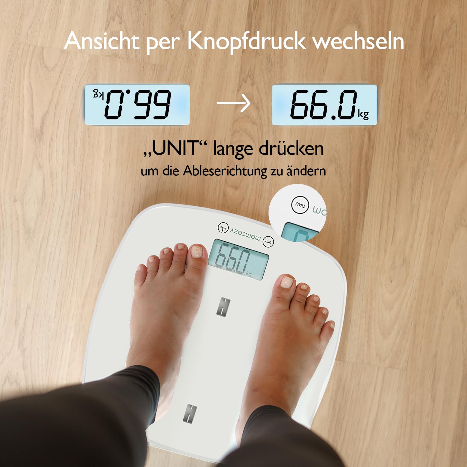 Momcozy Babywaage für Neugeborene, Baby Scale | Messung von Körpergewicht und Körpergröße Trinkmengenmessung abnehmbarer Wiegeschale 5 Einheiten digitales LED-Display