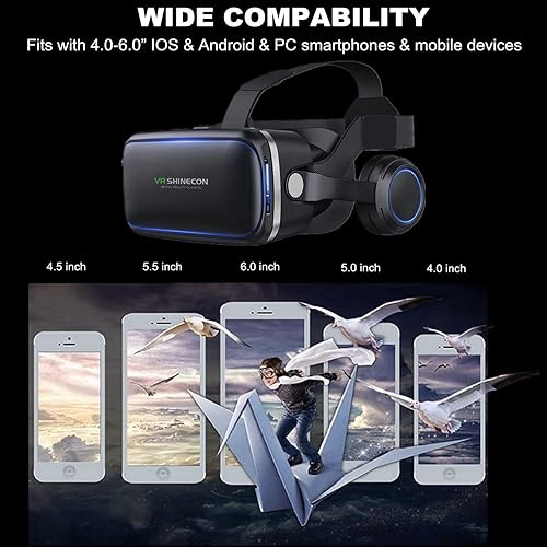 Miniatura 7 de 3D Headset VR Glasses 360Movie Game Viewer wRemote Teen Boy Girl Adult Gift Compatible for iPhone 14 13 12 11 Pro Mini SE X XR XS 8 7 Samsung Galaxy