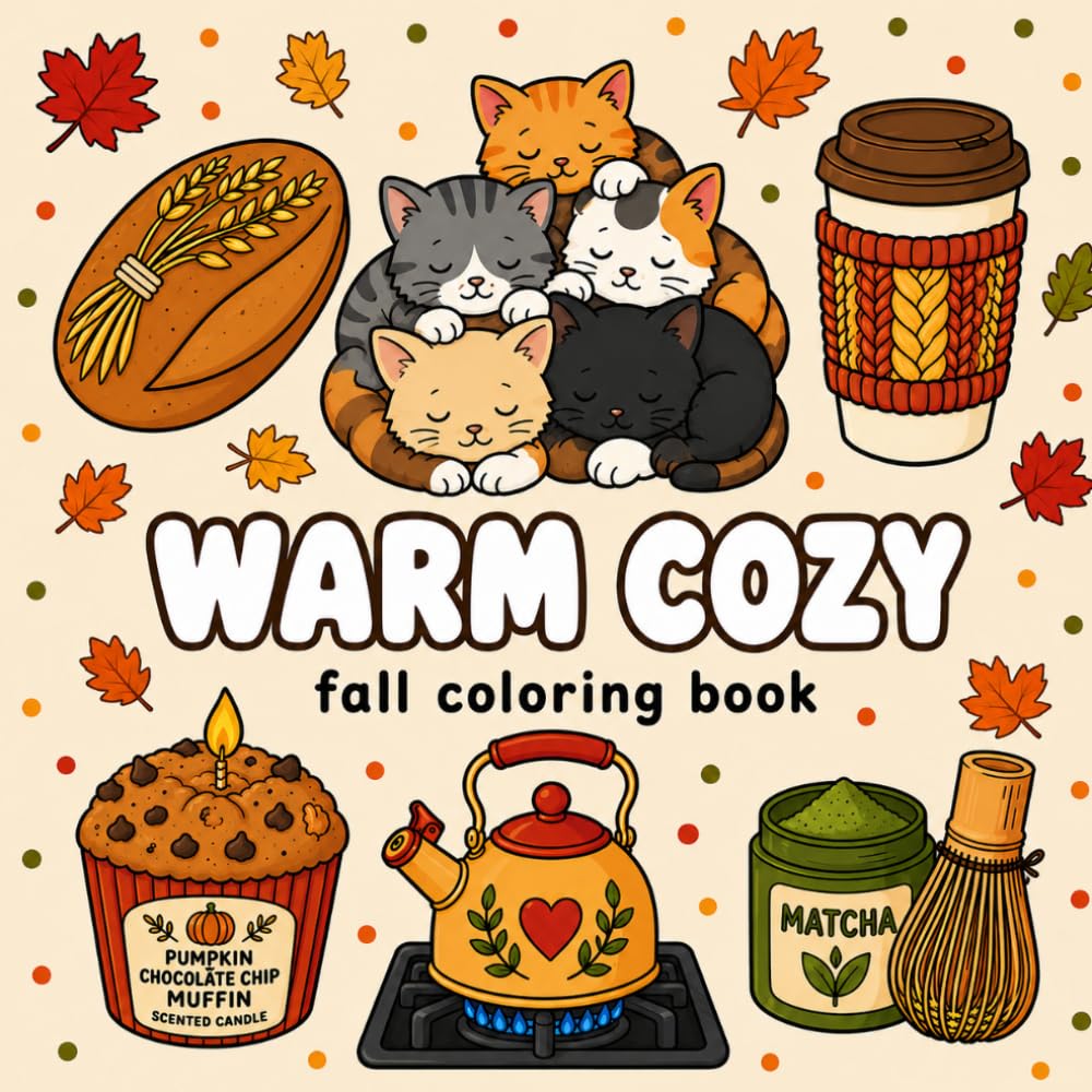 Warm Cozy: Bold and Easy Fall Coloring Book for Adults and Teens | Cozy Comforts, Simple Designs for Relaxation and Stress Relief