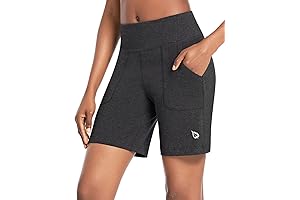 BALEAF High Waisted Women Bermuda Athletic Shorts w/Pockets