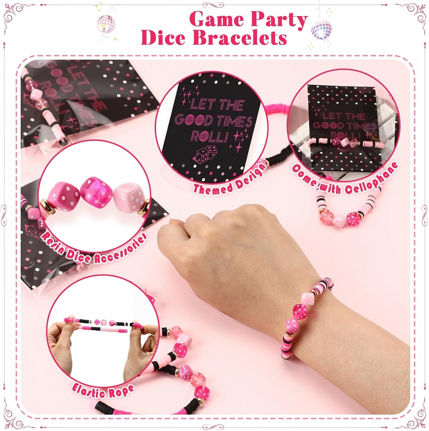 Liliaafar Casino Party Favors Bulk Dice Beads for Girl Women