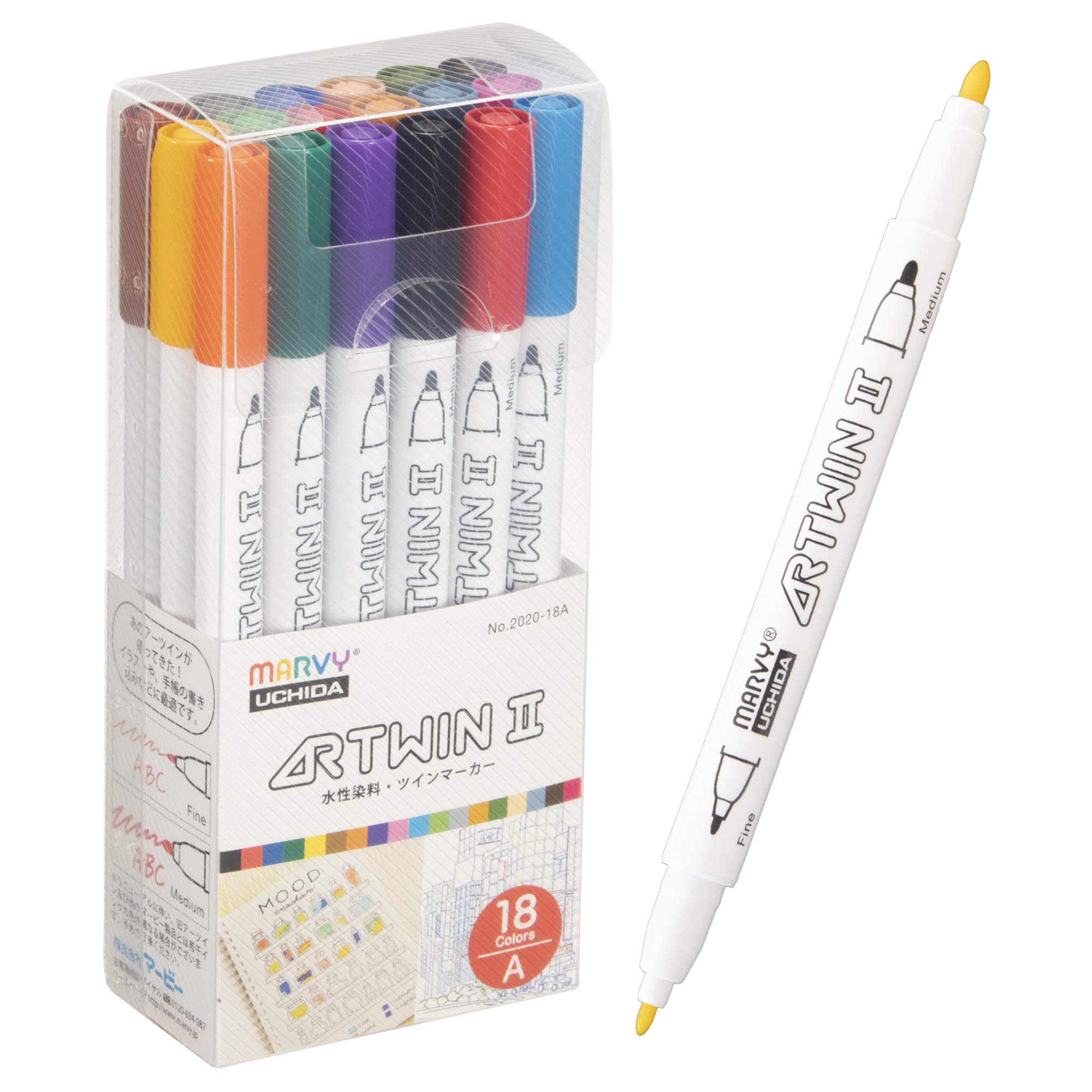 Amazon.com: marvy Art-Twin ii 18 Color A Set (2020-18a)