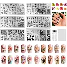 6 Sheets Nail Stamping Plate Flower Leaf Theme Nail Art Stamp