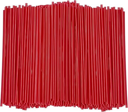 Agitadores de café de plástico de 5 pulgadas, 1000 unidades de palitos de cóctel, palitos desechables de plástico, rojo