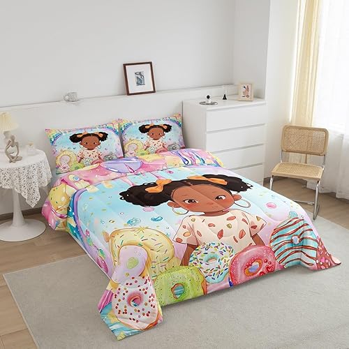 Miniatura 101 de Castle Fairy Juego de edredón con bandera estadounidense, tamaño King, ropa de cama de animales de pastor alemán para niñas y adolescentes, juego