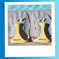 Vista 8 de Sporti - Palas de mano para natación - Palas de natación ligeras, correas ajustables de silicona