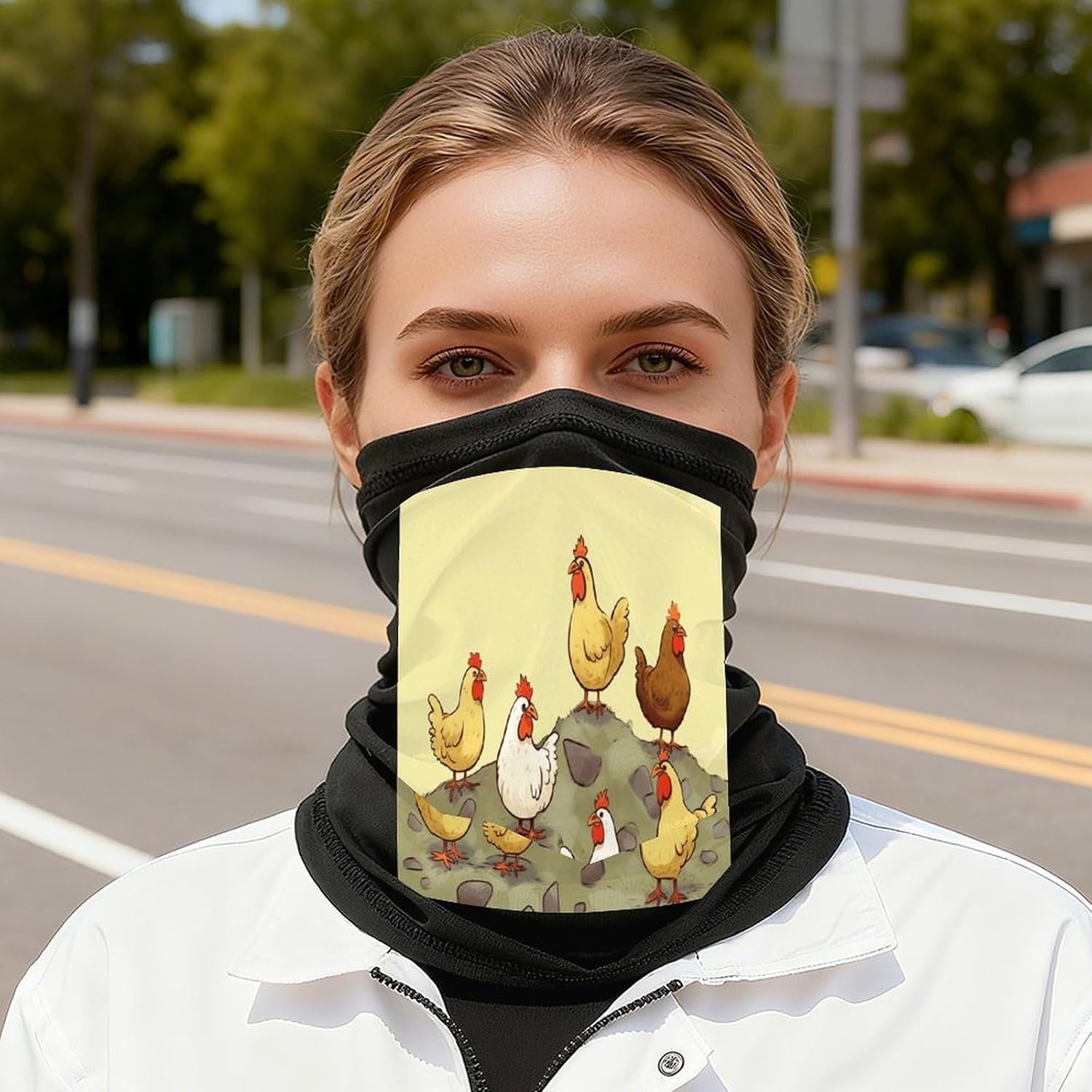 A Brood of Chickens Face Mask for Men Women,Neck Gaiter Sunscreen Breathable,Face Cover for Skiing Fishing Hiking Cycling