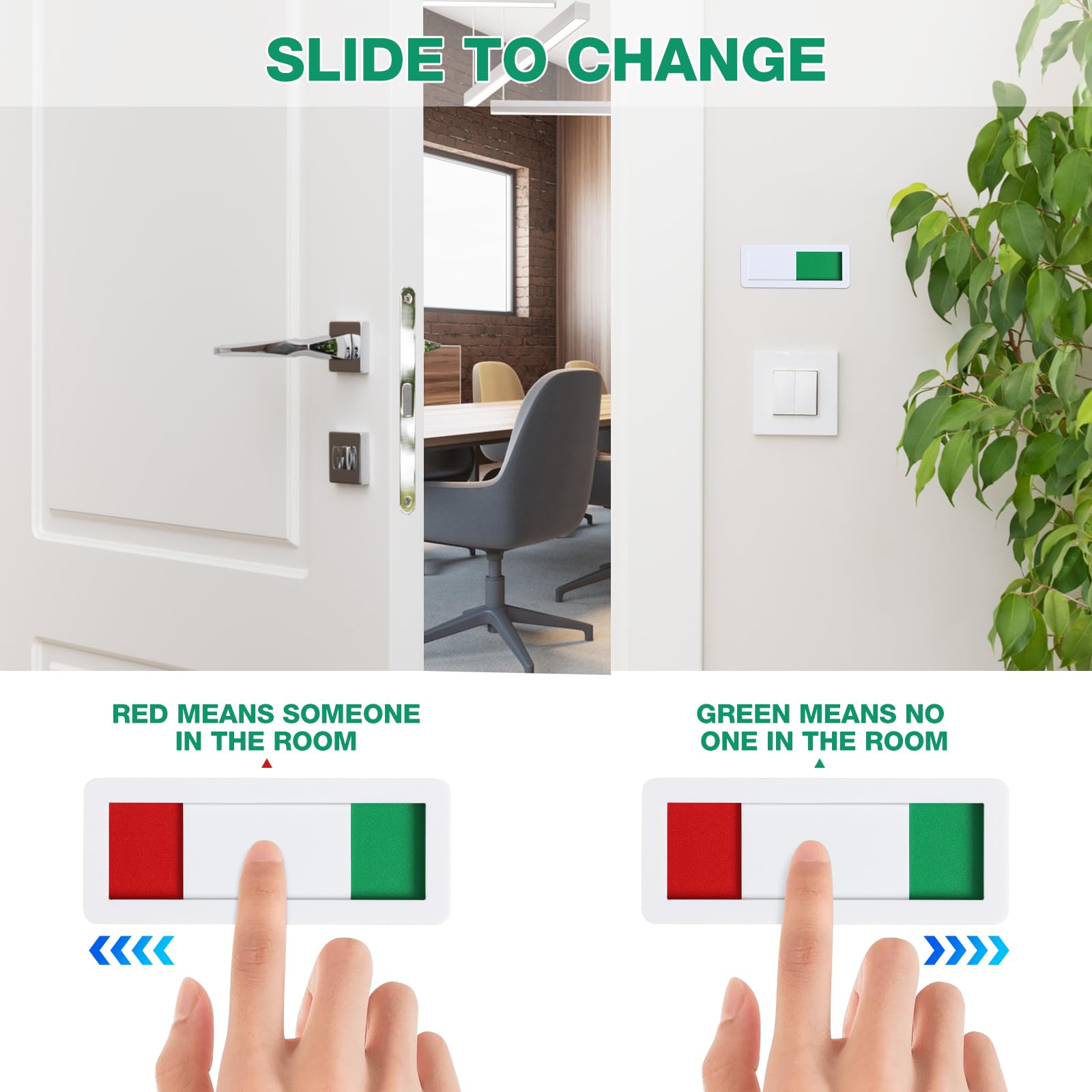 VILLCASE Vacant Occupied Sign, Blank Sliding Privacy Door Indicator - Image 4