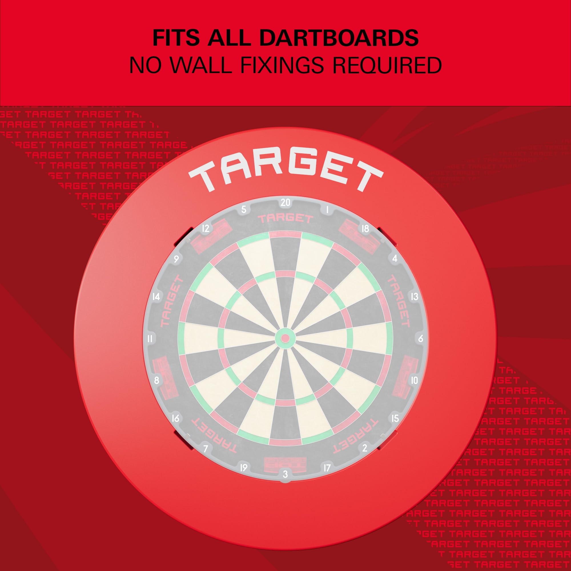 Target Darts Notched Dianas Dart Surround Protector Anillo, Rojo/Negro/Gris