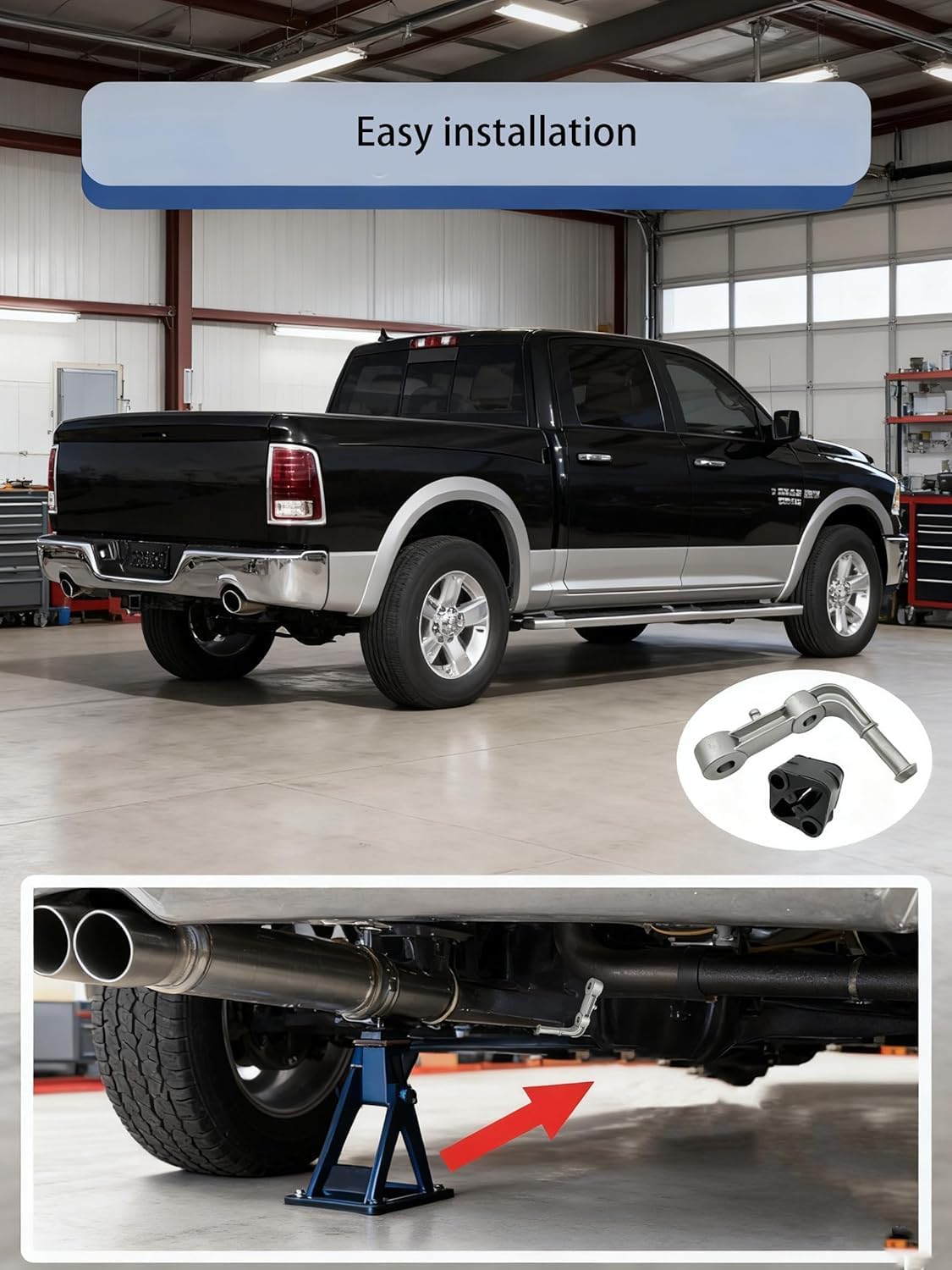 Rear Right Exhaust Bracket for Ram 1500 5.7L/6.2L, 2019-2024, 68395841AA