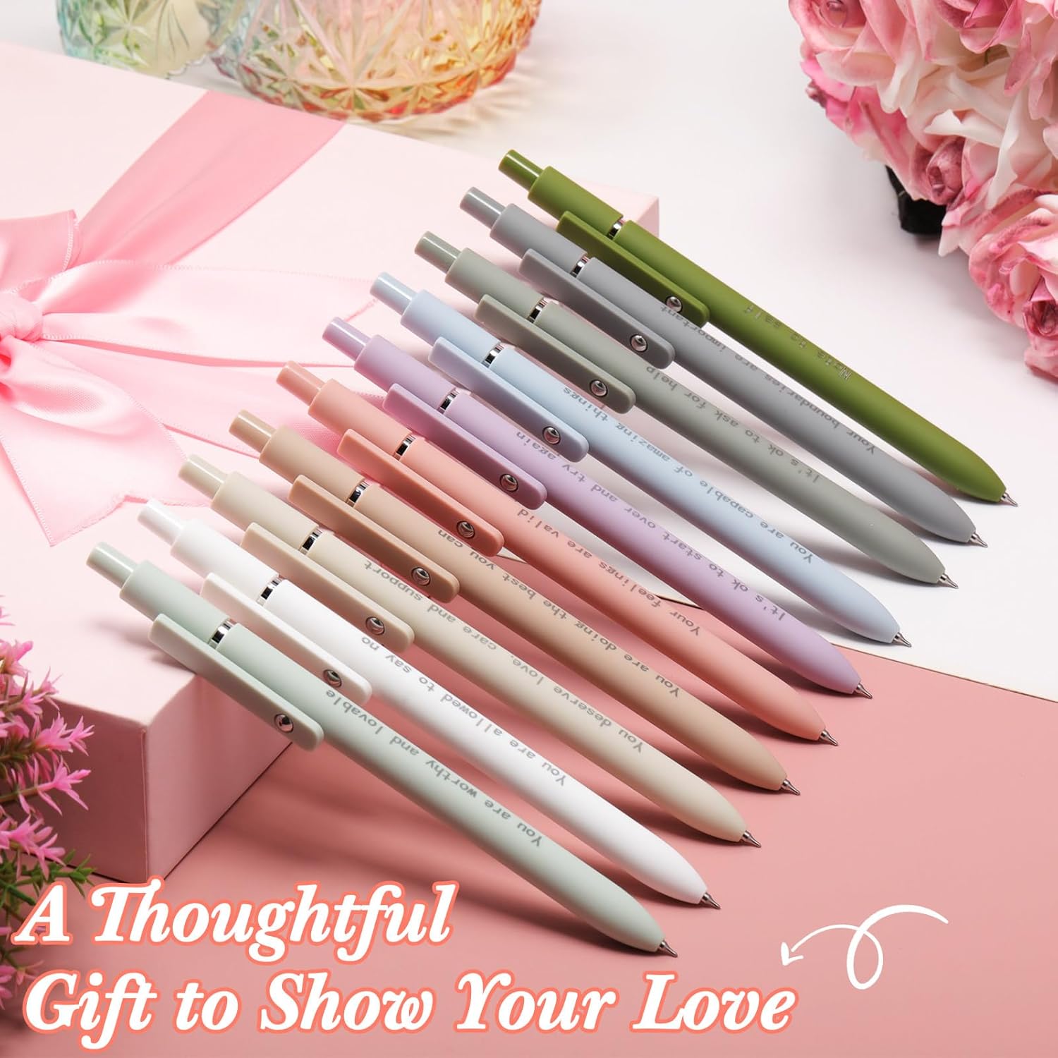 Crtiin 10 Pcs Inspirational Gel Pens 0.5mm Quick Dry Black Ink High-end Series Fine Point Smooth Writing Pens for School Office Supplies for Women Men New Job &Promotion Congratulation Gifts - Image 5