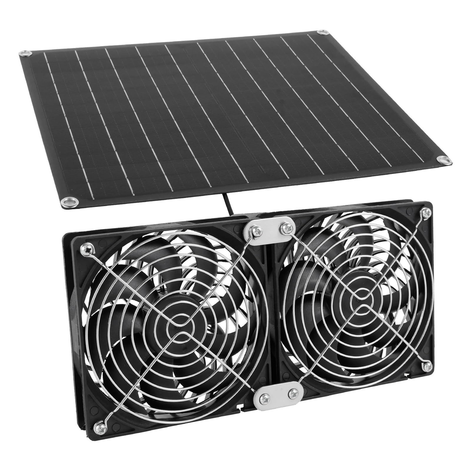 Wentylator Wyciągowy Zasilany Energią Słoneczną 12 V 25 W Wodoodporny Podwójny Do Kempingu, Szklarni, Kuchni, Domku Dla Zwierząt Szybkie ChłOdzenie