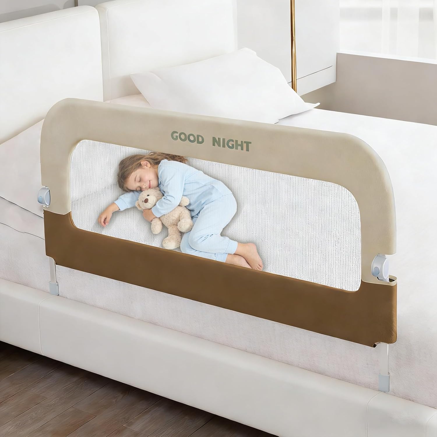 Bed Rail for Toddlers - 32" Adjustable Heights & Folding up Portable Bed Railing for Baby - Baby Bed Rail Guard for Kids - Bed Rail Guard for Twin, Full, Queen & King Beds