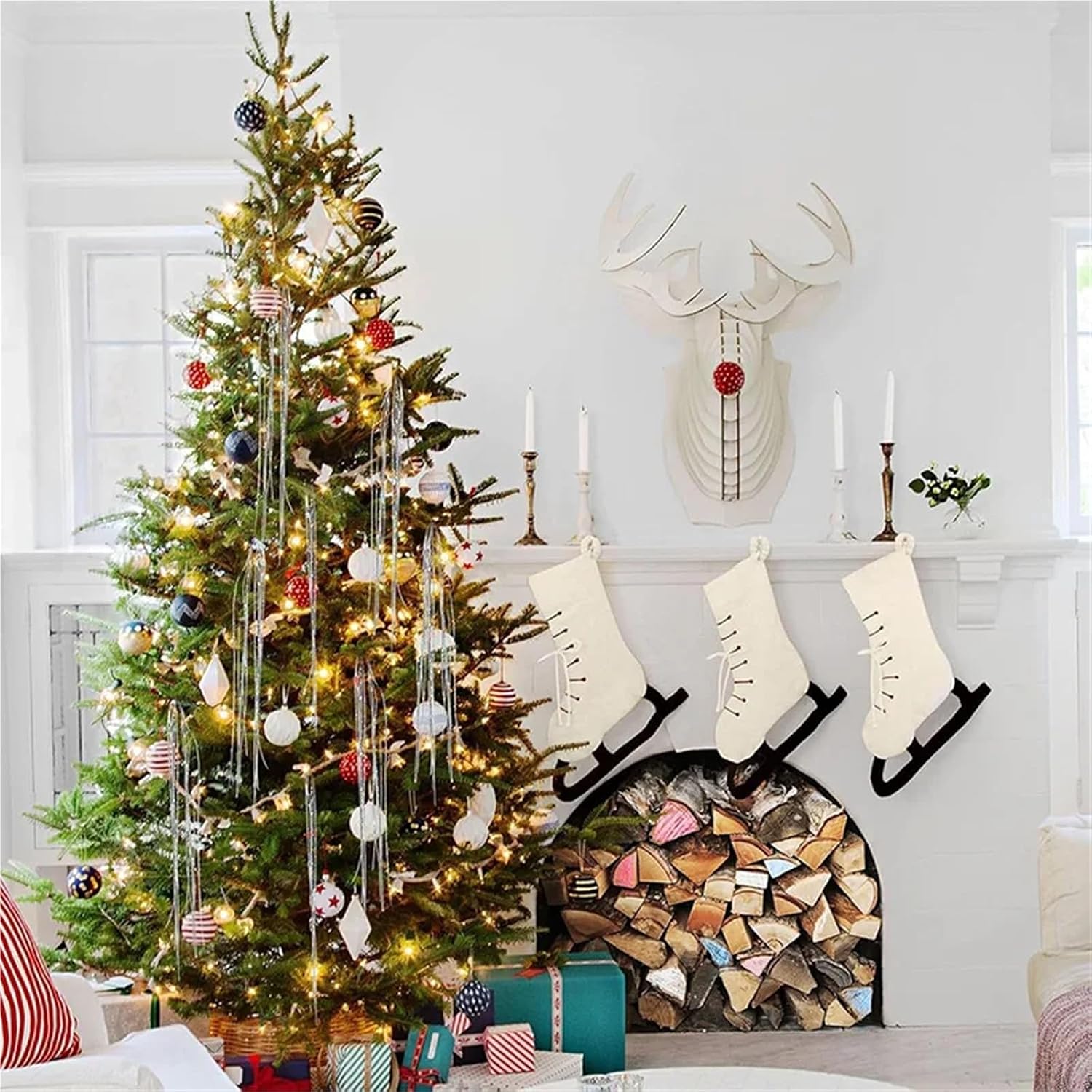 Gold Tinsel 18000pcs Icicles Iridescent Tinsel Foil Fringe Garland for Graduation Party Supplies Holiday Decor(Sliver)