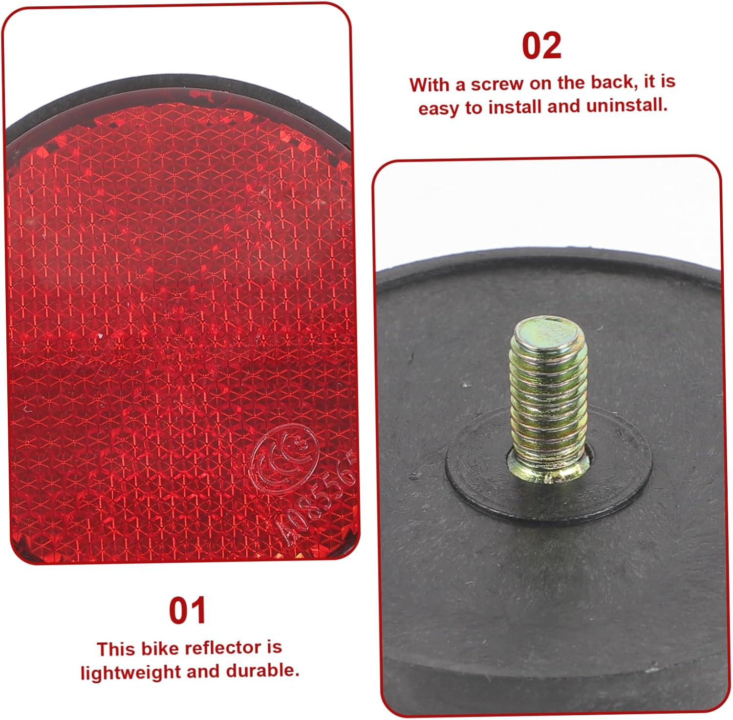 BESPORTBLE 3sets Plastic Round Reflective Warning Bike Reflectors Night Riding Easy Install for All Bicycles 2pcs*3