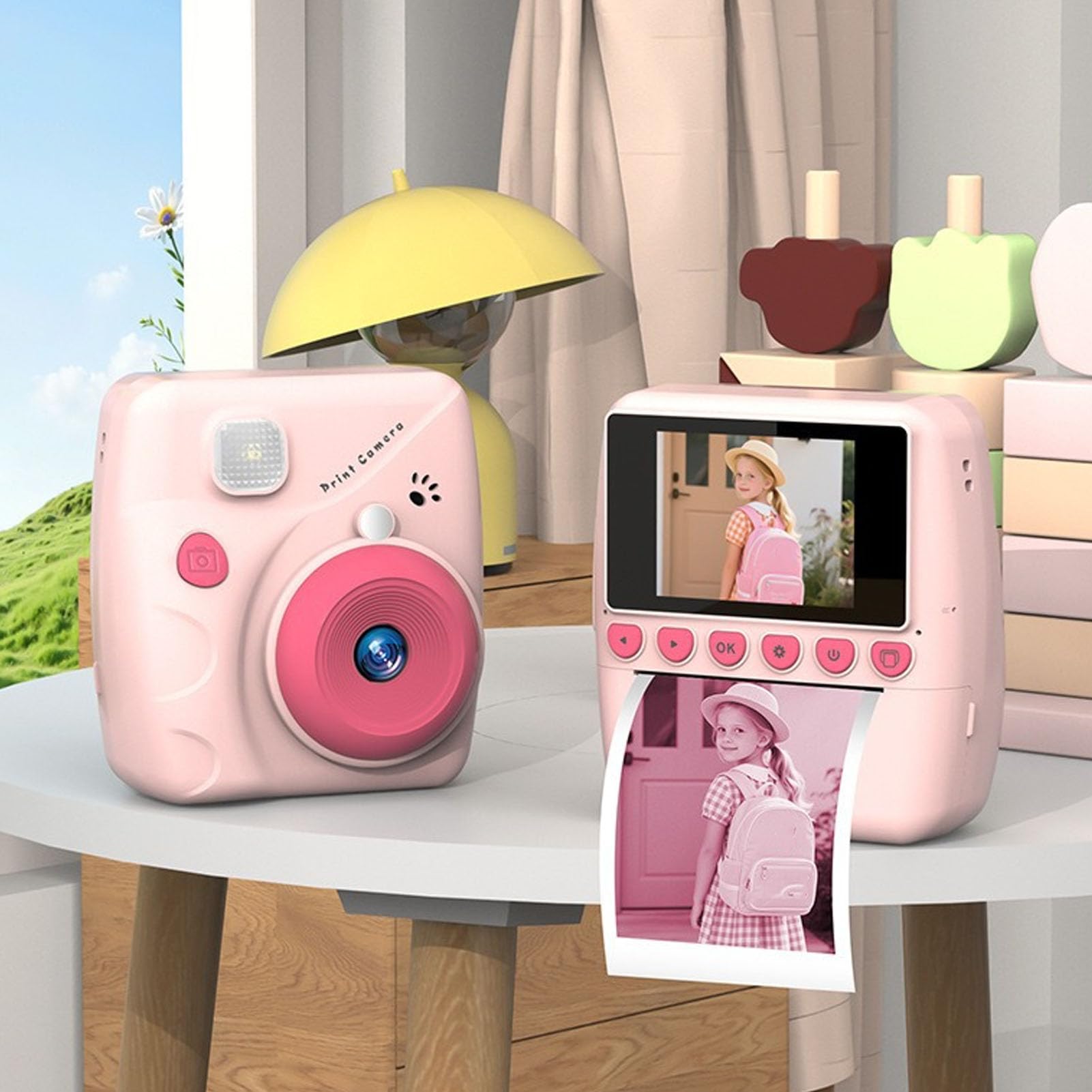 Naroote Fotocamera Istantanea per Bambini, Macchina Fotografica con | Fotocamera Stampabile, Corpo in ABS, Carta Termica, Uso Interno/esterno
