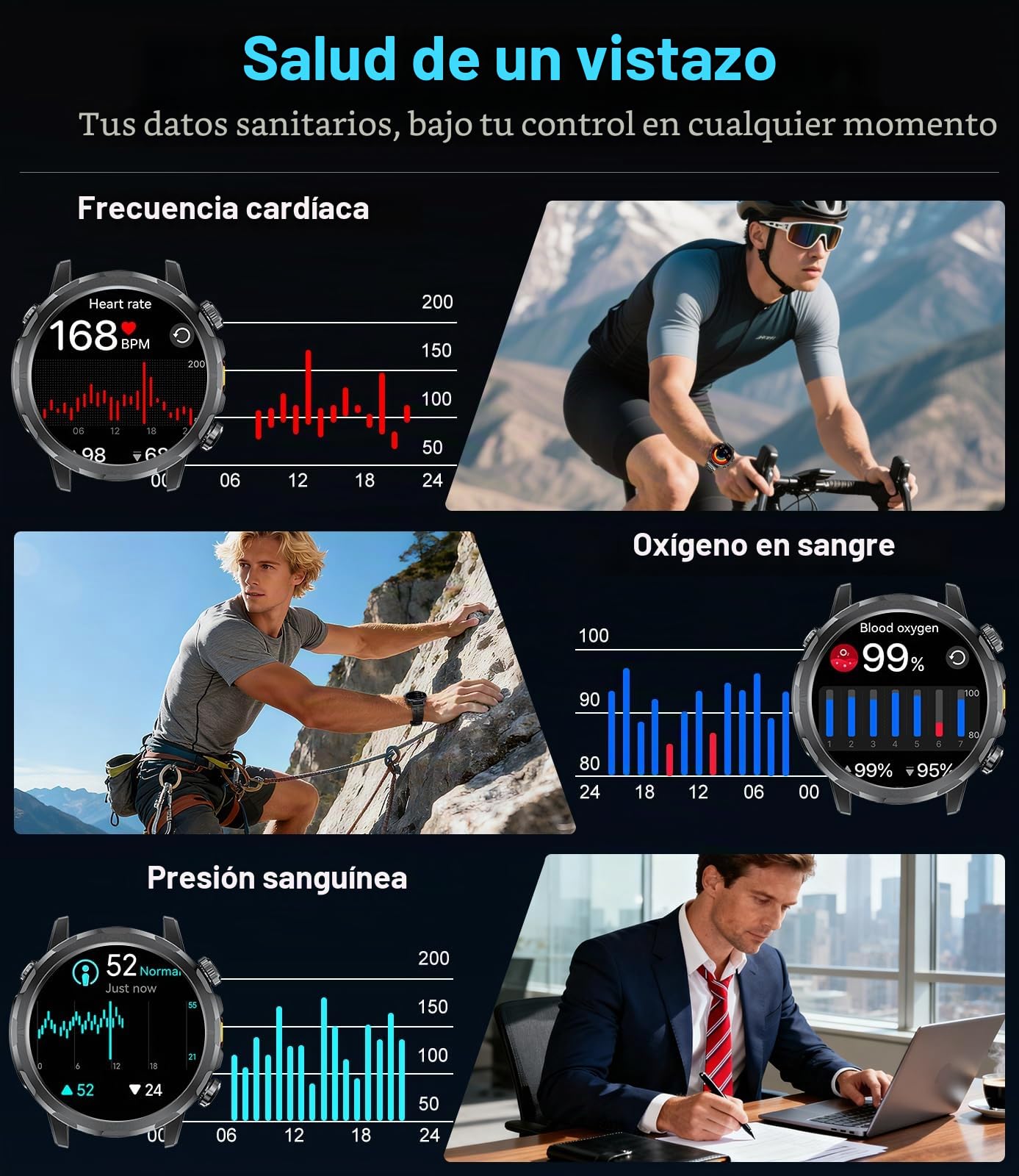 Militar Reloj Inteligente Hombre con 1000mAh/Linterna/1.7'' HD Grande Smartwatch Hombre con Llamadas/Doble Carga/IP68 Impermeable/100+ Modos Deportivos/Pulsómetro/Sueño/Pulsera Actividad Android iOS