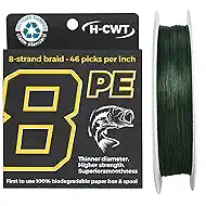 Braided Fishing Line with Recyclable Materials Spool - 46-Strand High Density Braid Fishing Line Abrasion Resistant Line Zero Stretch Smooth Long Casting Saltwater & Freshwater