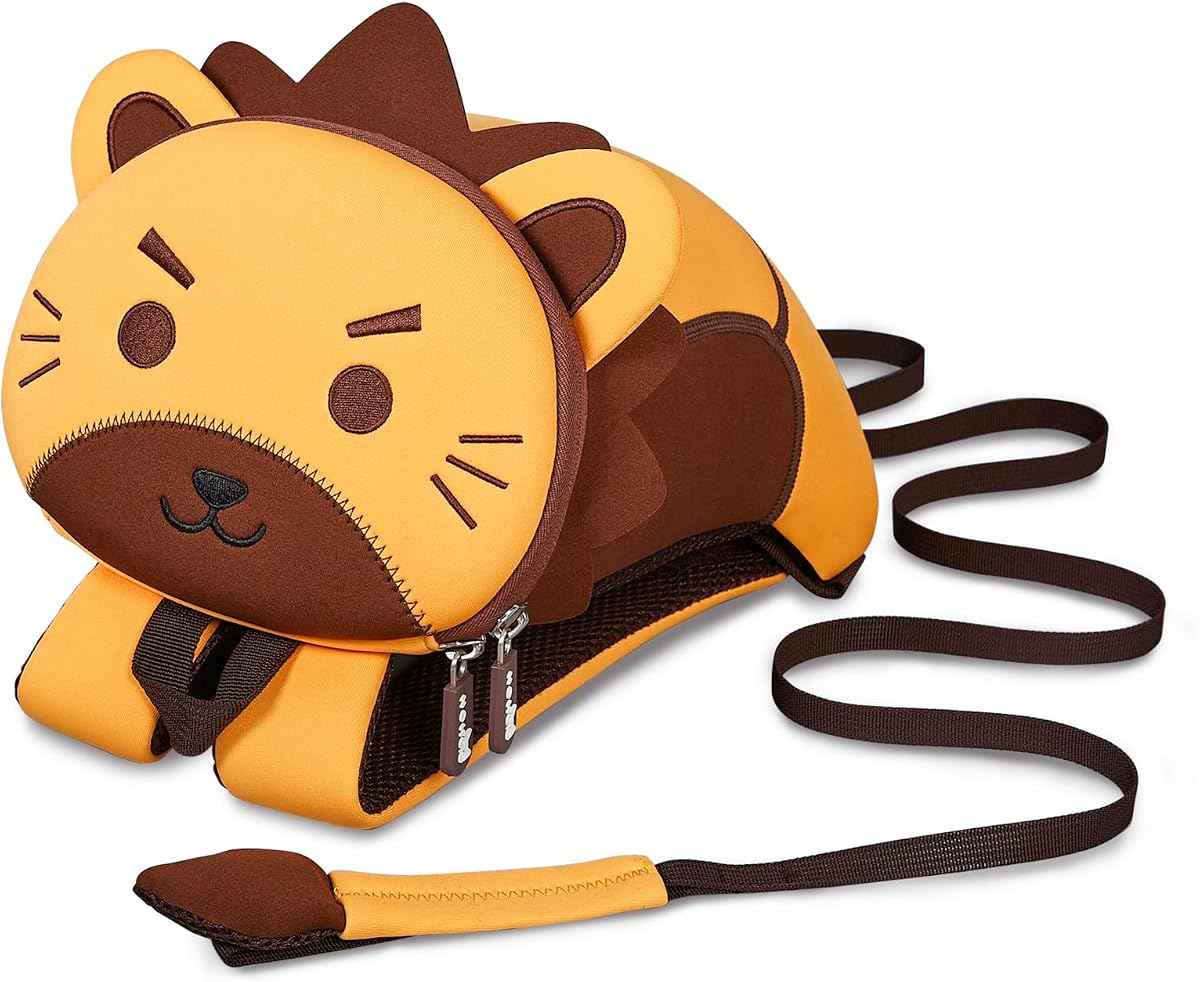 Toddler Backpack Leash, Mini Cute Cartoon Animal, Waterproof Travel Book Bag for Baby Boys Girls 3~6 Years