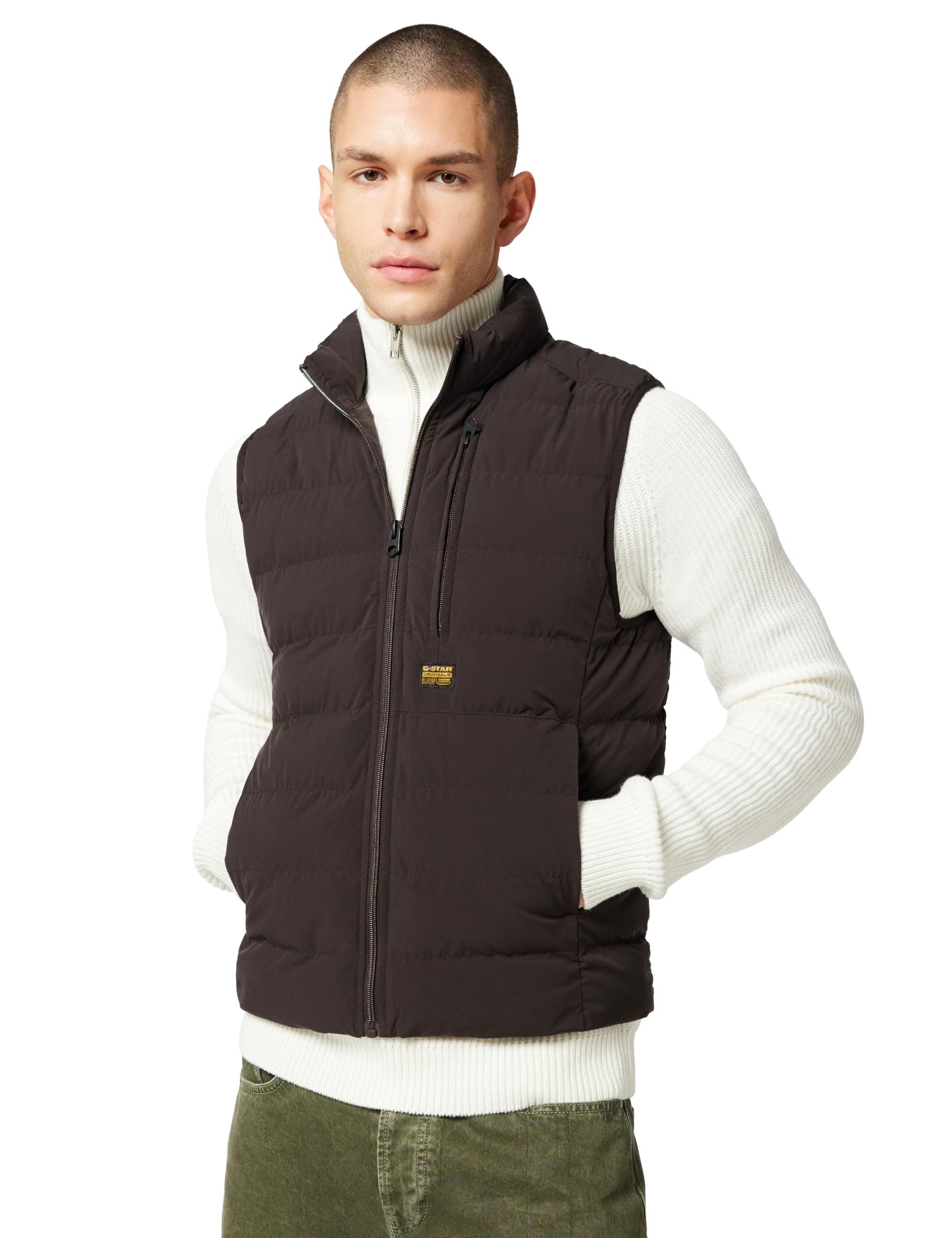 G-STAR Men's Foundation Liner Vest, Brown (ganache D24277-D518-G652), L