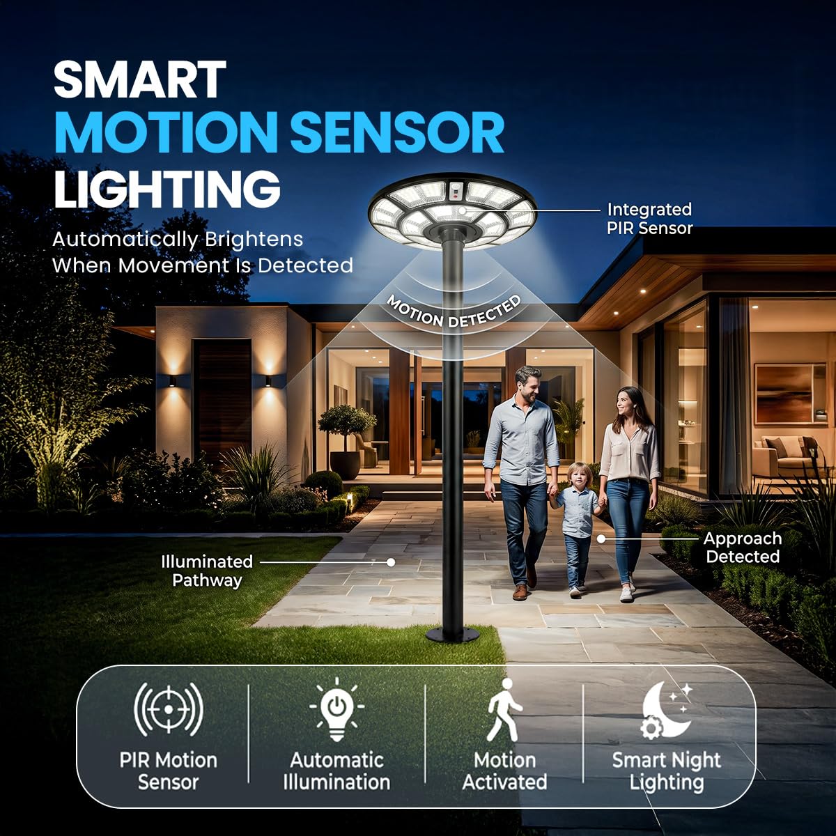 Hardoll 500W Solar UFO Light - Waterproof Garden LED -7