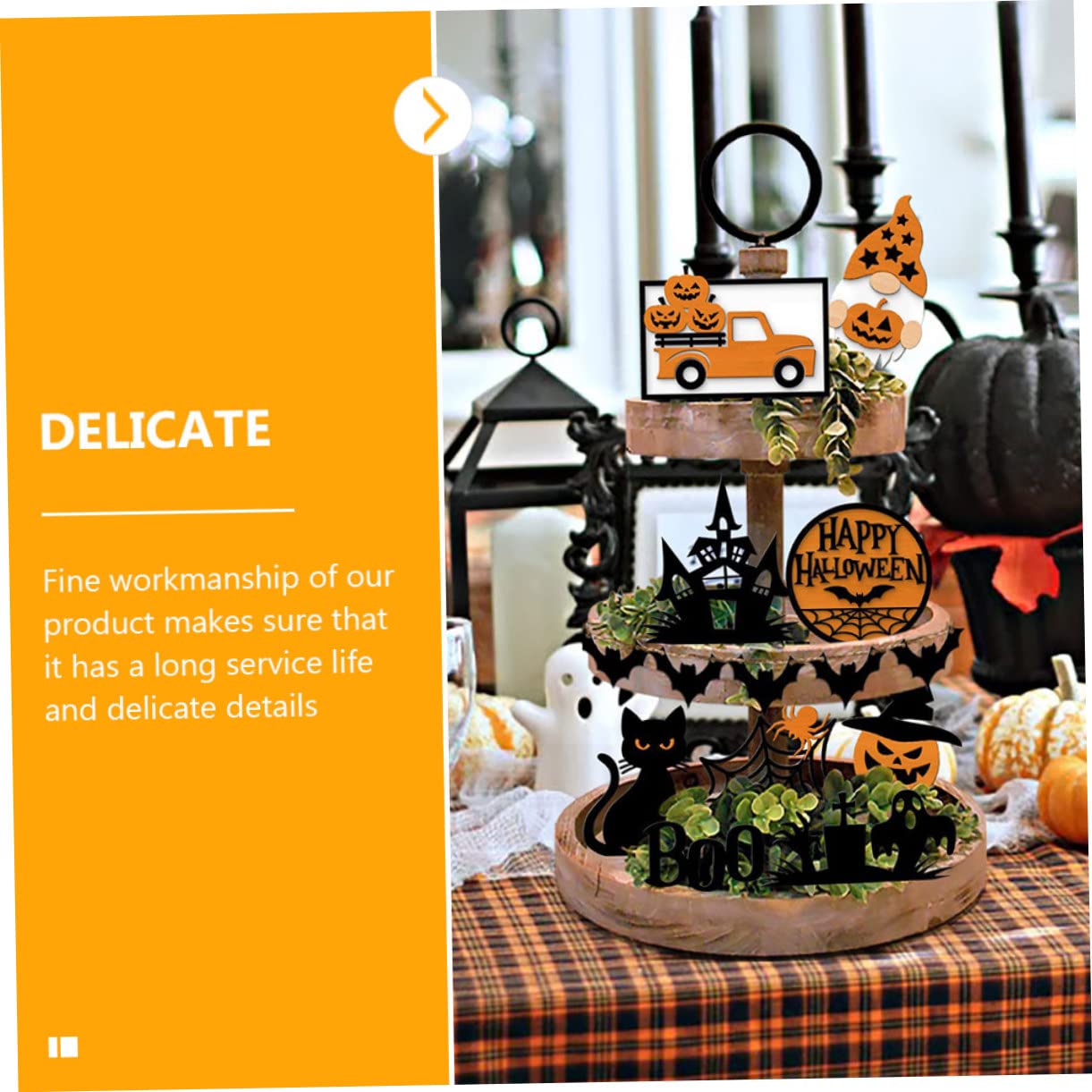 Cabilock 2 Set decorazione del vassoio di Halloween festival decorazioni adesivi addobbi halloween casa addobbi casa halloween vibe passamaneria decorativa forniture per feste di halloween