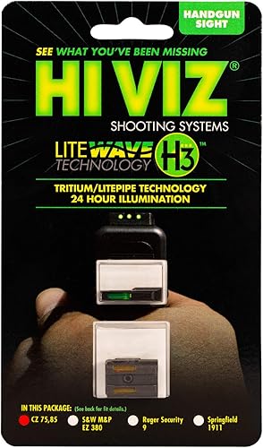 Miniatura 7 de HiViz Litewave H3 Sight Tritium LitePipe díanoche para CZ 75