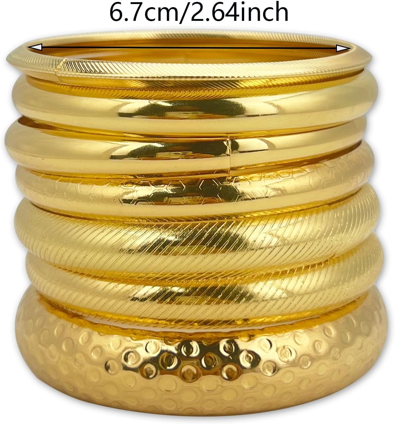 KOLODOGO Gold Bangle Bracelets for Women, Multi Layer Stackable Chunky Bracelets Set, Trendy Boho Indian Jewelry Gift for Women - Image 4