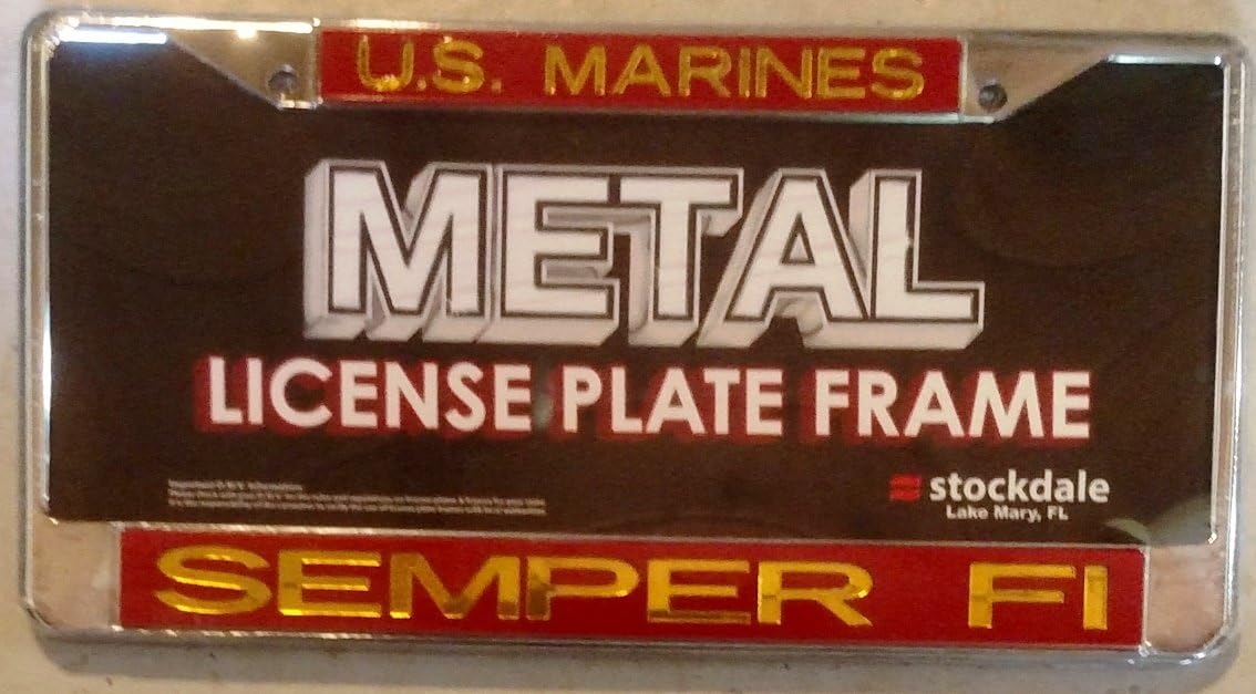 WinCraft Military Marines S23505 United States Marines License Plate Frame S/L Printed, Multicolor,