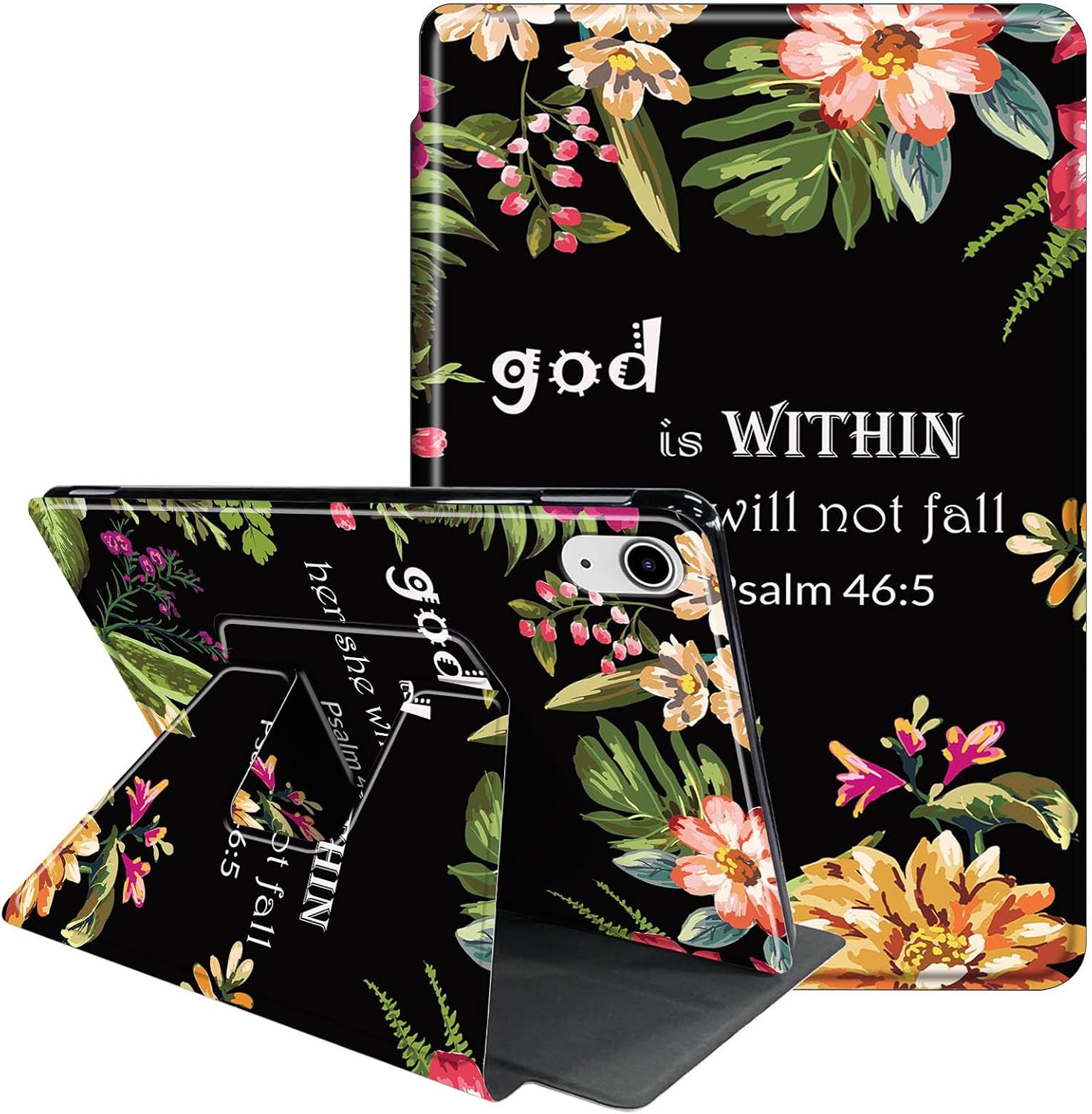 for iPad (A16) 11th Generation Case 11 Inch 2025,for iPad 10th Generation Case 10.9 Inch 2022-360 Degree Rotating Multi-Angle Viewing Protective Cover with Auto Sleep/Wake-Purple Skull