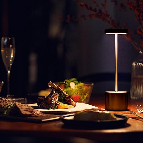 Miniatura 5 de enjeda Paquete de 2 lámparas de mesa LED inalámbricas de 125 pulgadas recargables lámparas de escritorio con pilas luz portátil USB de metal para