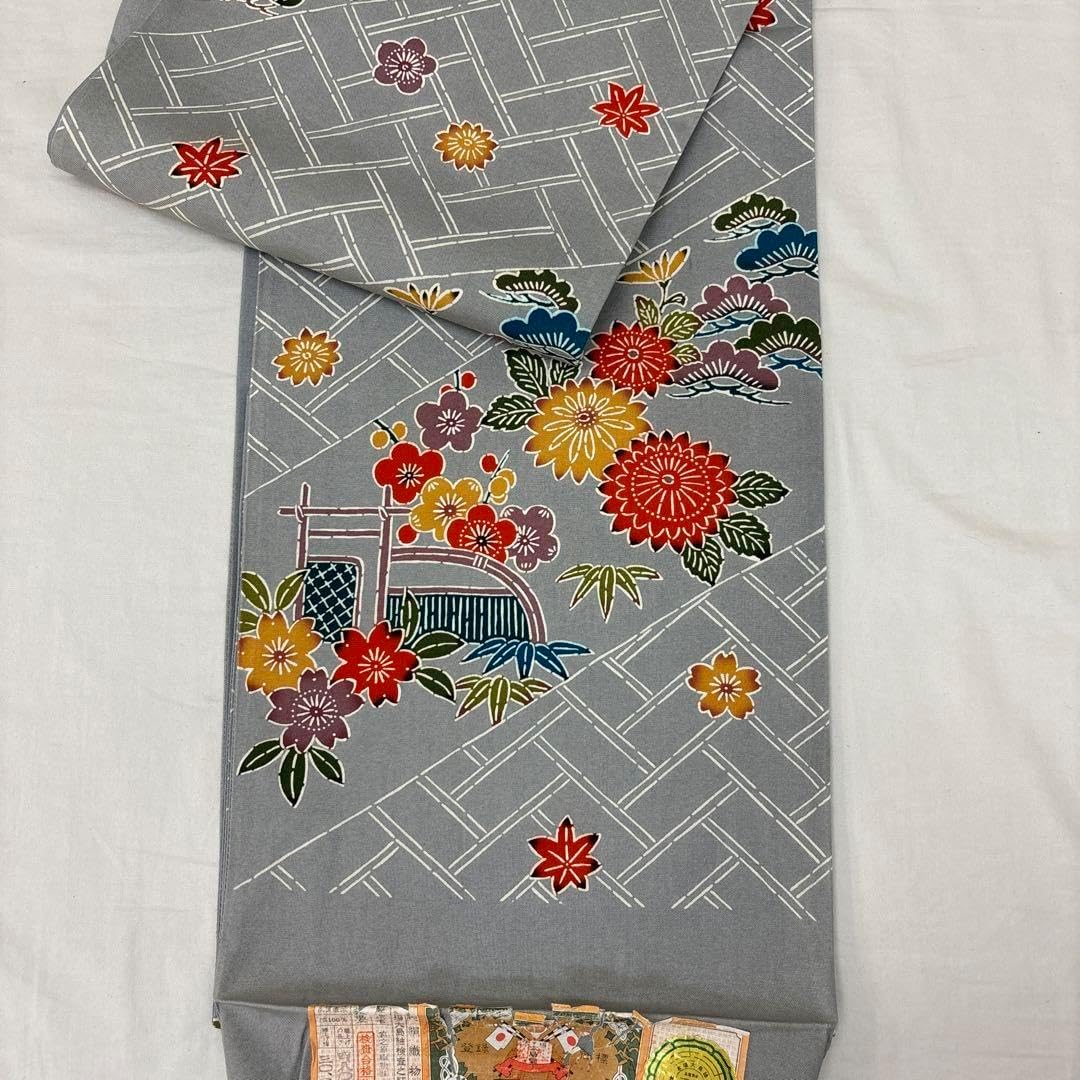 新品「即決価格」正絹琉球王朝紅型図京友禅染特撰創作多色染大島紬織生地長尺袋帯 🌴 正絹琉球王朝紅型図京友禅染特撰創作多色染大島紬織