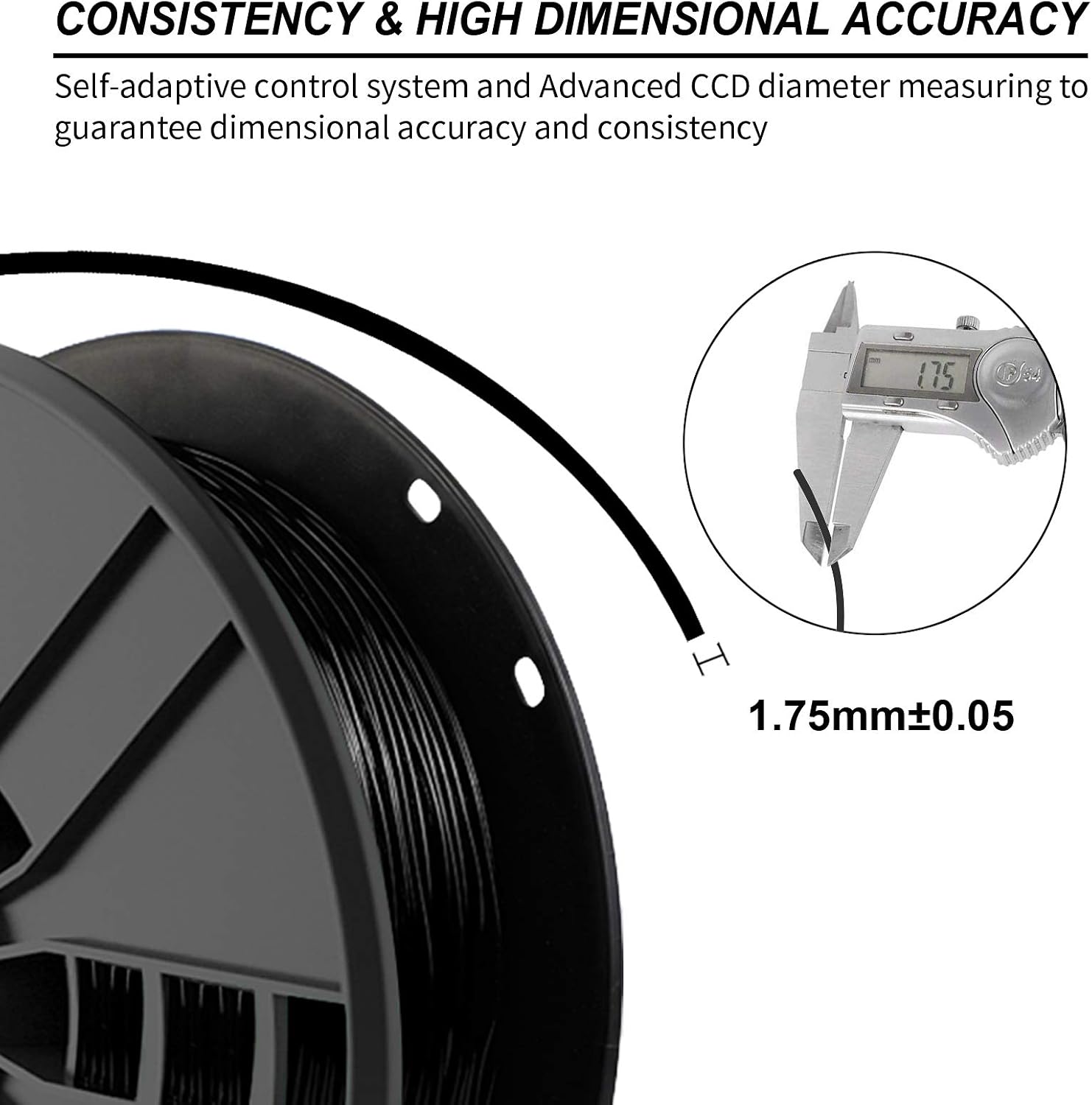 NOVAMAKER PLA Filament 1.75mm, Black PLA 3D Printer Filament Bundle with Cleaning Filament, 1kg Spool(2.2lbs) x 2, Dimensional Accuracy +/- 0.02mm, Fit Most FDM Printer (Black 2 Pack)