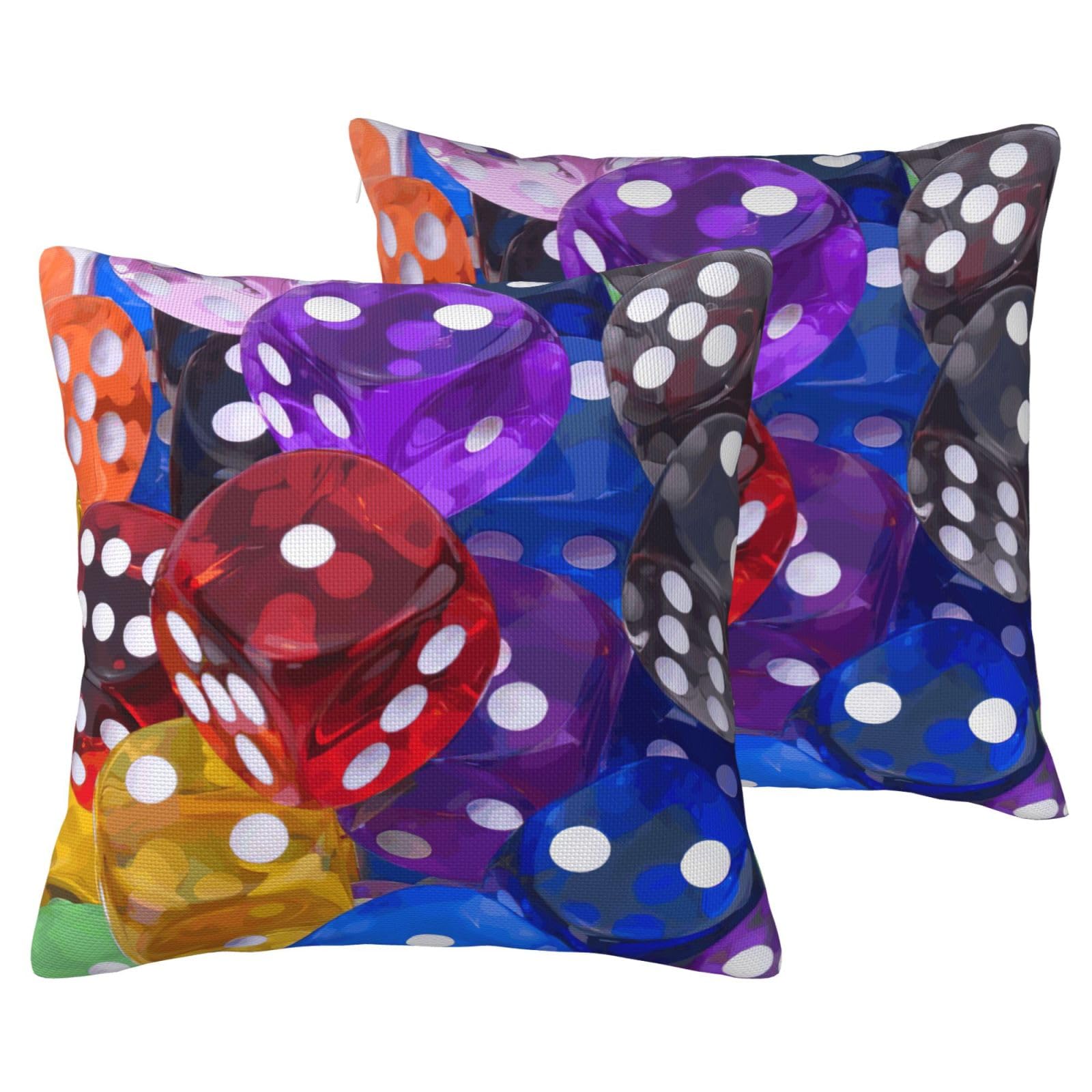 Housse de coussin déco dés de jeux pour canapé chaleureux