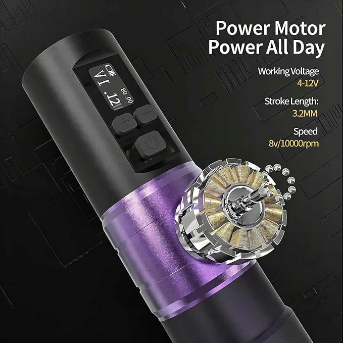 Kit Máquina Tatuar YILONG Pen Rotativa con Fuente Poder 1500 miniatura 5