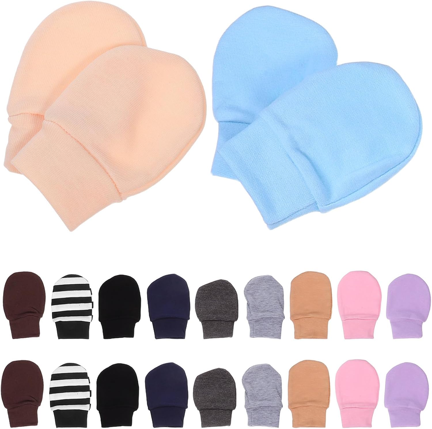 12 Pairs Mittens Cotton No Scratch Gloves for Infants | Breathable Lightweight Hand Covers, Unisex for Boys and 0-6 Months, Seasons