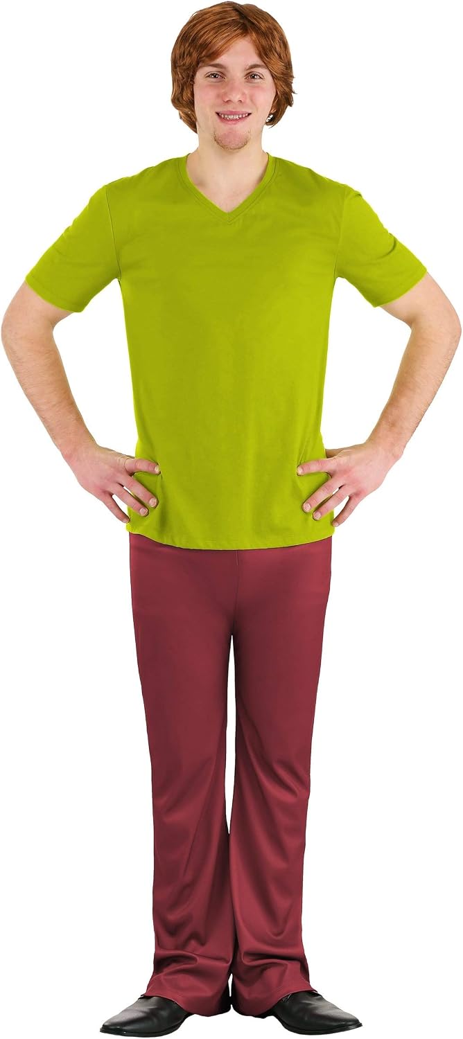 Plus Size Men's Scooby Doo Shaggy Costume, Scooby-Doo Fictional Character, Hippie Detective Outfit for Halloween
