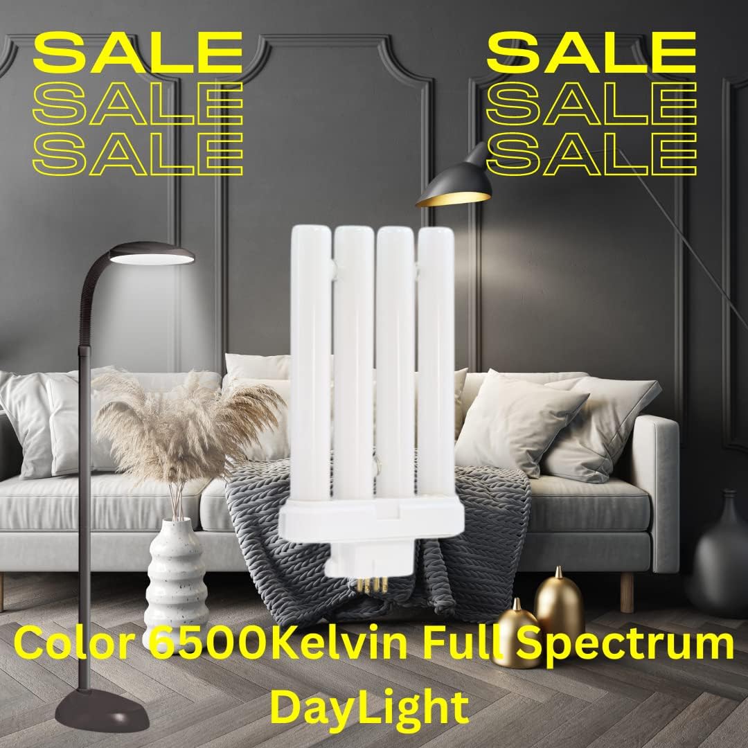LSE Lighting FML Bulb | Compatible Replacement for Spectrum Desk Floor MG-CAB01-14 E230863 GX9906F | 4-Pin Quad Base | 6500K Full Spectrum Daylight | 120V 60Hz | Designed in USA