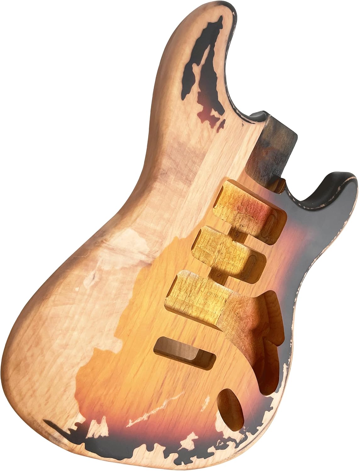 DIY Electric Guitar Body ST Style Nitro Top Alder Wood Guitar Body HSH Heavy Guitar Body 3 Tone Sunburst.