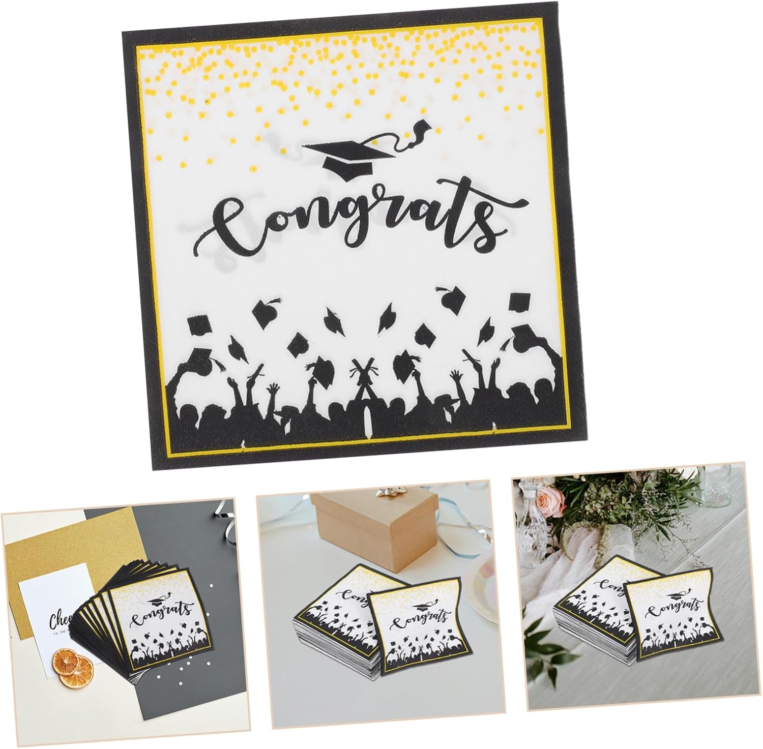 100pcs Graduation Party Napkins Soft Tissue Congrats Decorations for Graduation Celebrations Distinctive Design for Memorable Dining for Prom and Events