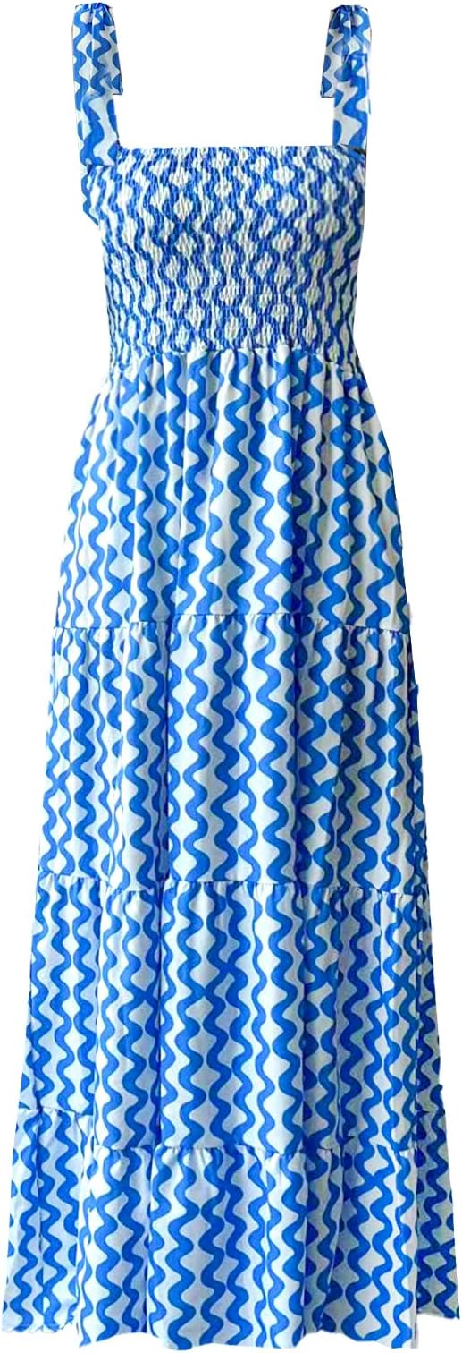 Kinstell Womens Summer Boho Spaghetti Strap Square Neck Ruffle Casual |  Desertcart INDIA